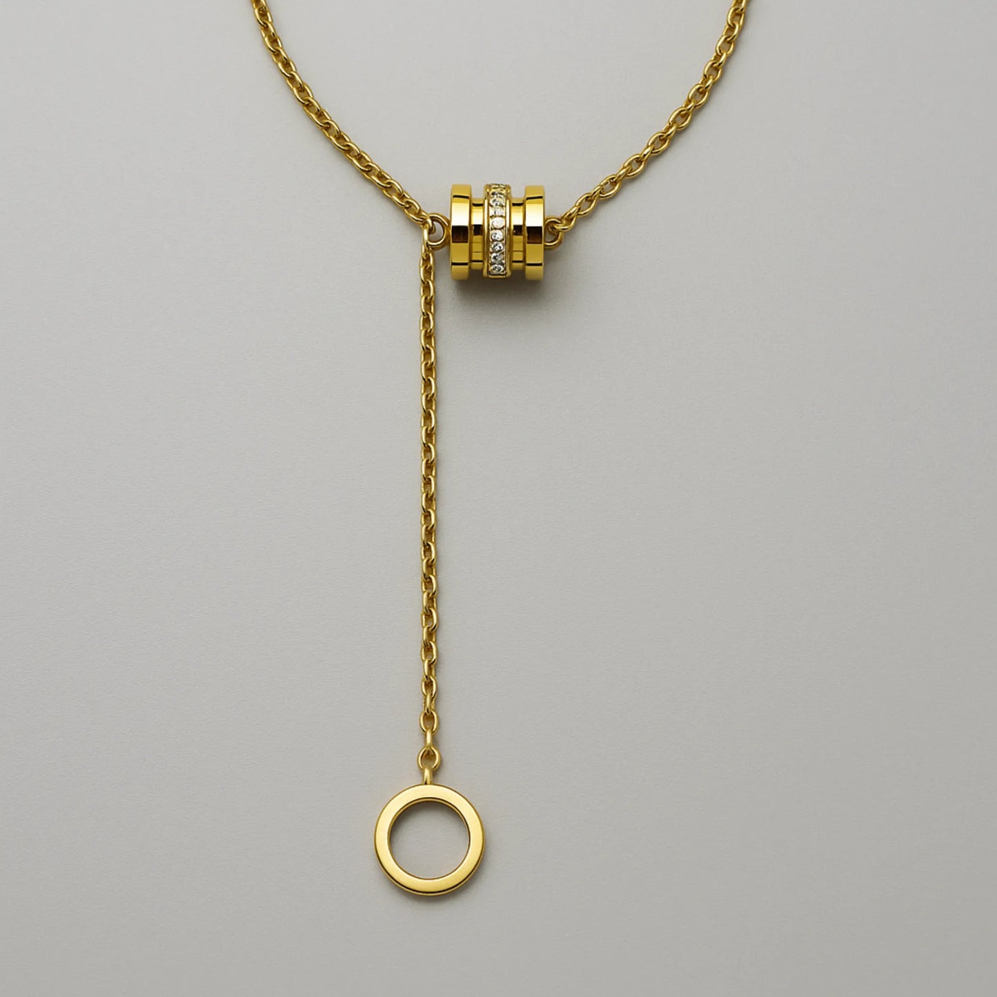 Collar Lariat Dijes Circulares y Circones