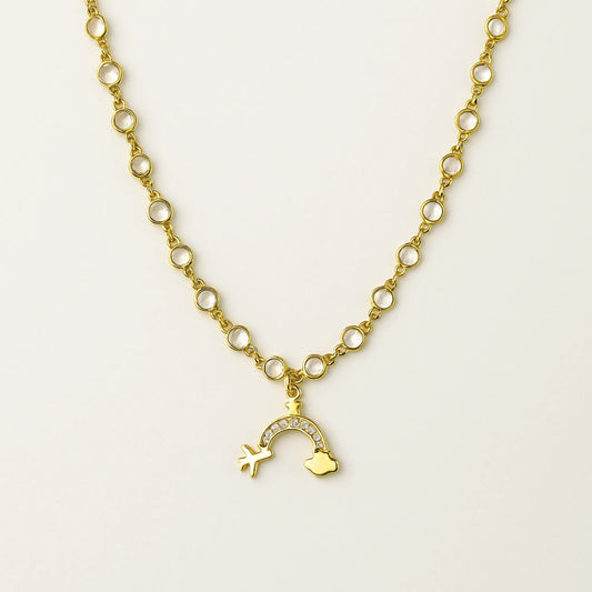 Collar Arcoíris con Avión, Nube y Estrella
