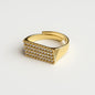 Anillo Rectangular con Circonias (Ajustable)