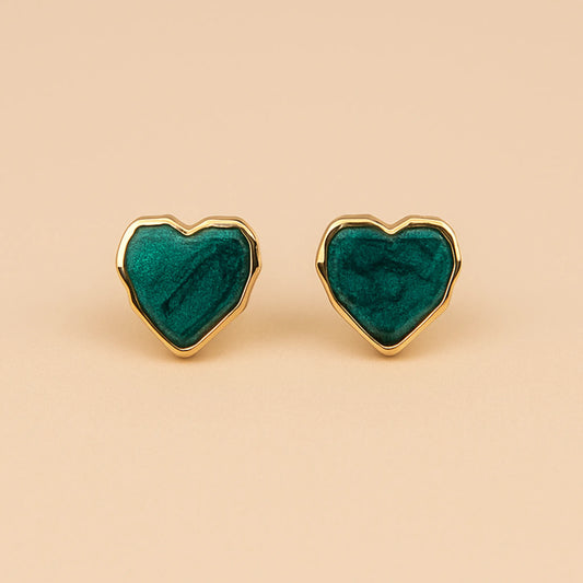 Aros Corazón Verde