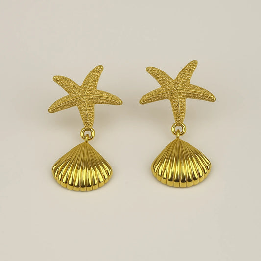 Aros Estrella de Mar Dorados