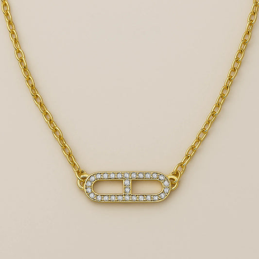 Collar Rectangular con Circonitas