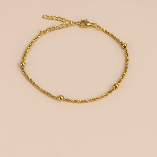 Pulsera Cadena Trenzada con Esferas